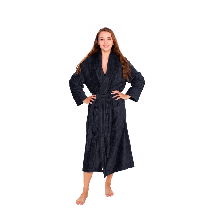 Morgenkåbe - Str. S/M - 100% bomuld - Badekåbe - Antracitgrå - Nordstrand Home