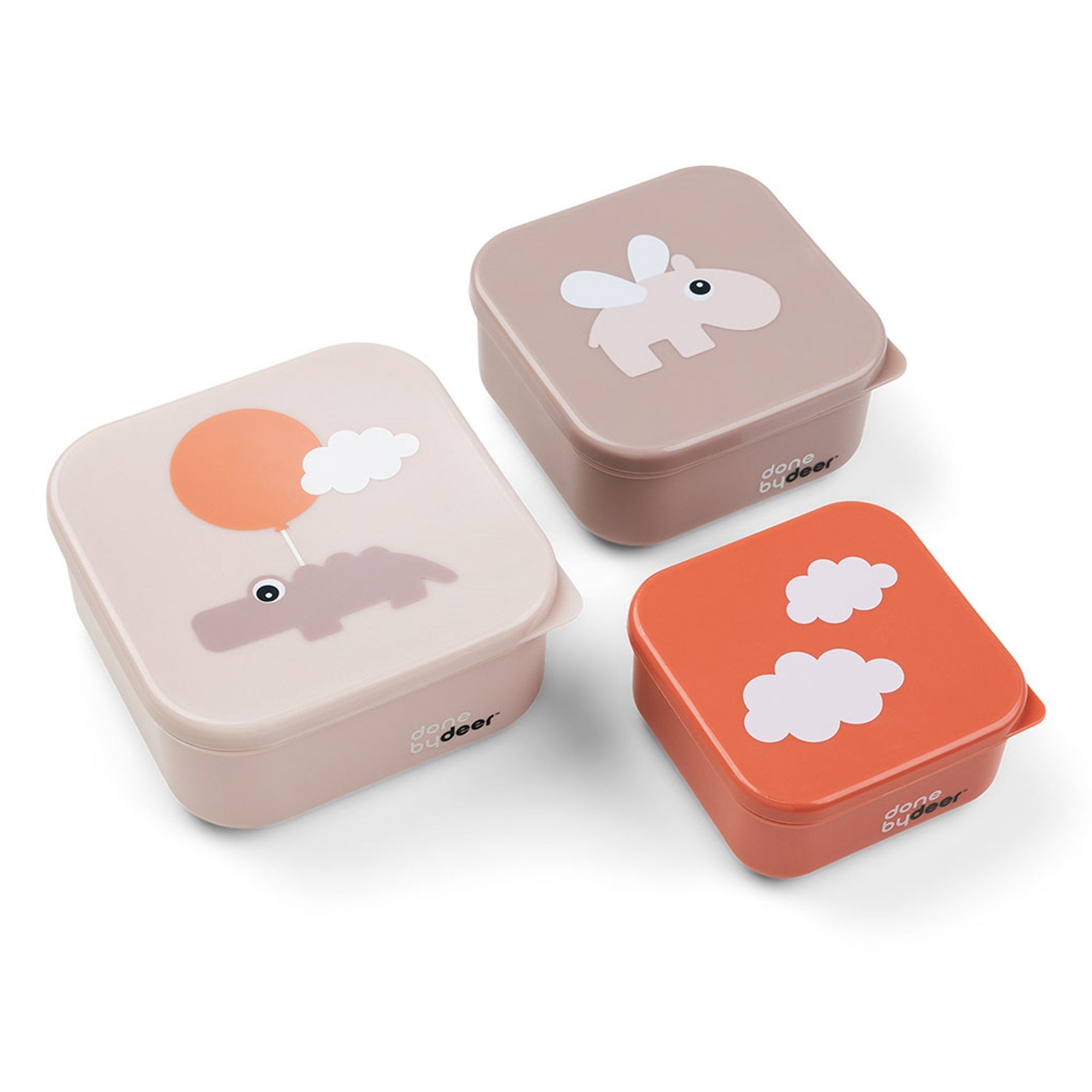 Done By Deer snack boks sæt 3 stk. - Happy Clouds - Pudder billede