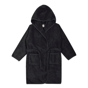 Morgenkåbe børn – Str. 7-8 År – Müsli – Badekåbe børn – Black – By Green Cotton