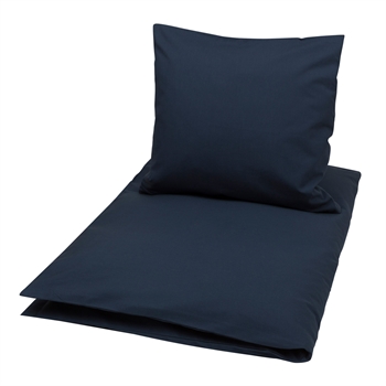 Se Baby sengetøj - Müsli - 70x100 cm - Midnight - 100% økologisk bomuld - Mørkeblå hos Dynezonen.dk