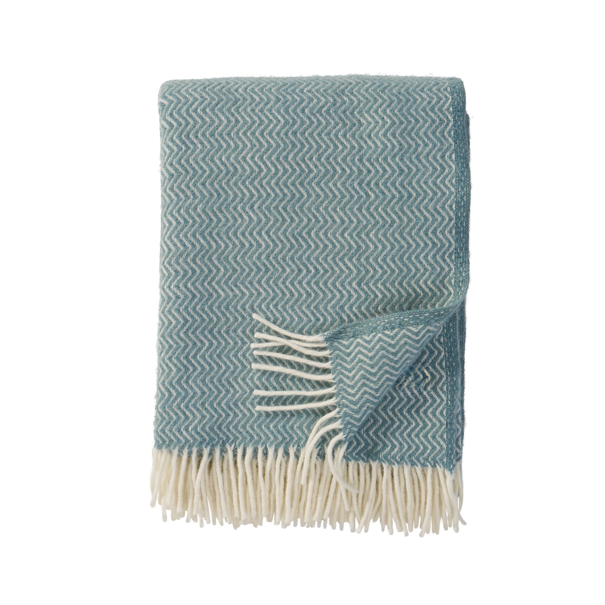 Uldplaid - 130x200 cm - 100% Lammeuld - Sorbet Silky Blue