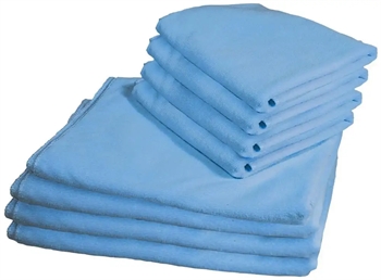 Billede af Microfiber håndklæder - Pakke med 8 stk - Lyseblå - Letvægts håndklæder