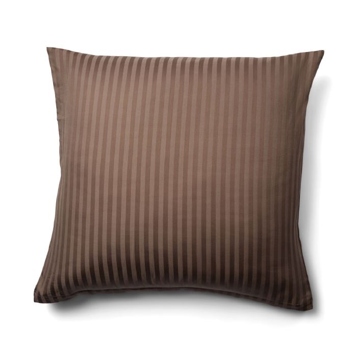 Pudebetræk 60x63 cm - 100% Bomuldssatin - Brunt ensfarvet hovedpudebetræk - Borg Living