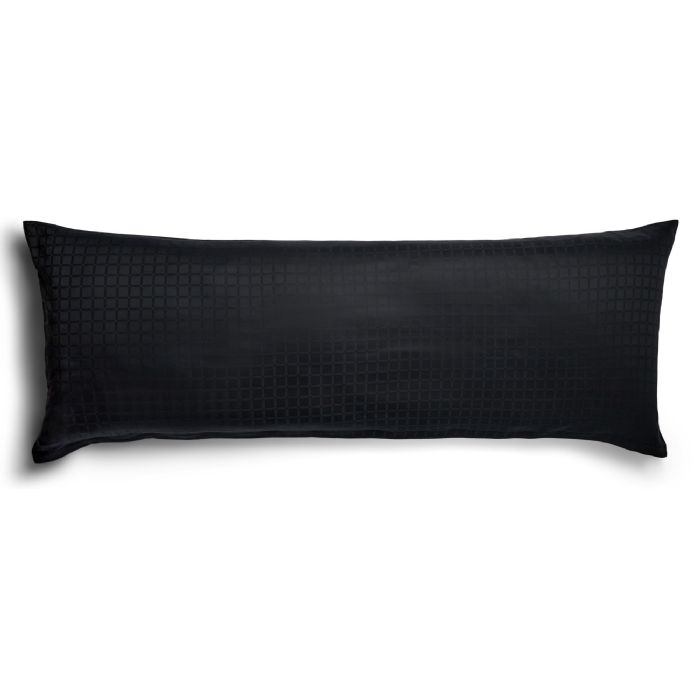 Luksus pudebetræk - 50x150 cm - 100% Bomuldssatin - Daisy sort  - By Night jacquard vævet stort pude betræk