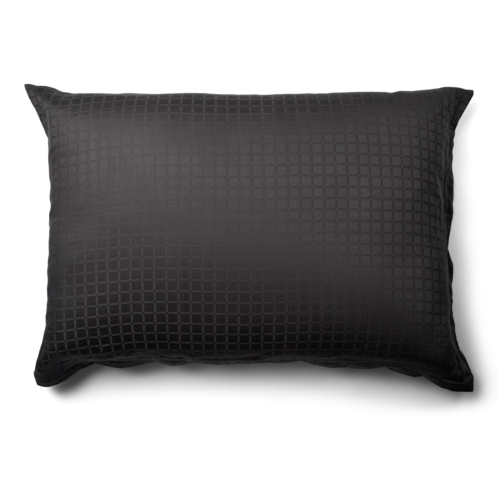 Pudebetræk 70x100 cm - 100% bomuldssatin - Gavlpude - Mørkegråt jacquardvævet