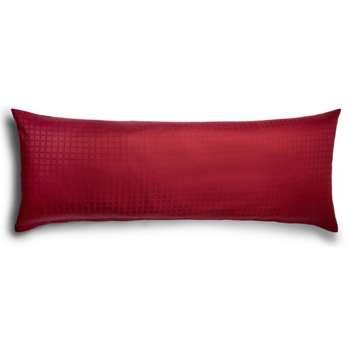 Luksus pudebetræk - 50x150 cm - 100% Bomuldssatin - Daisy rød - By Night jacquard vævet stort pude betræk