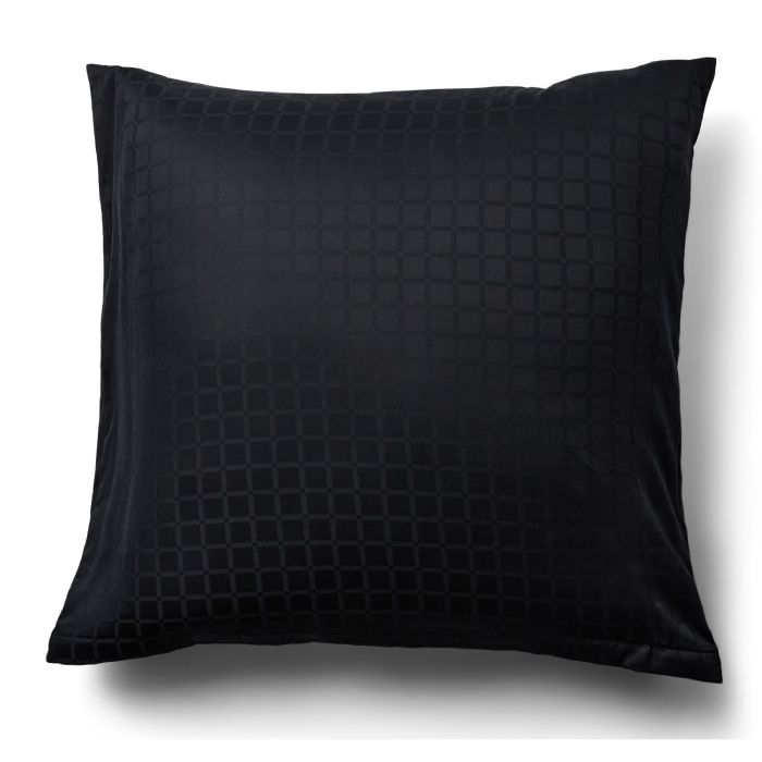 Luksus pudebetræk - 60x63 cm - 100% Bomuldssatin - Daisy sort - By Night jacquard vævet