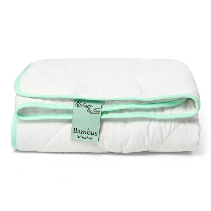 Bambus dobbelt helårsdyne - 100% allergivenlig Bambus fyld - 200x220 cm - Nature By Borg bambusdyne med blødt bambusbolster 