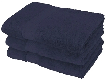 Billede af Badehåndklæde - 70x140 cm - Mørkeblå - 100% Egyptisk bomuld - Luksus håndklæder fra By Borg