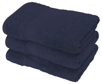 Billede af Håndklæde - 50x100 cm - Mørkeblå - 100% Egyptisk bomuld - Luksus håndklæder fra By Borg