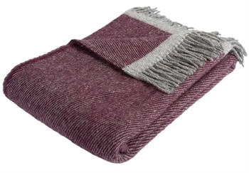 Uldplaid - 100% Ny norsk uld - Track blomme - 130x200 cm - Arctic