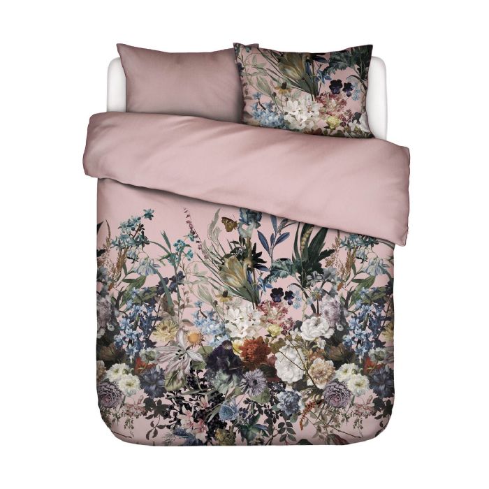 Essenza økologisk sengetøj - 140x220 cm - Eleanor woodrose - Vendbart sengesæt - 100% Økologisk bomuldssatin - Blomstret sengetøj