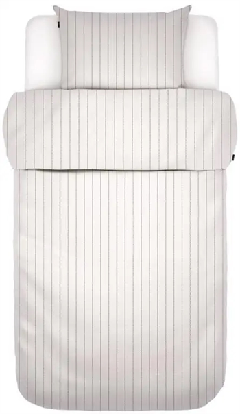 Billede af Hvidt sengetøj 140x220 cm - Jora White - Stribet sengetøj - 100% Bomuldssatin - Marc O'Polo