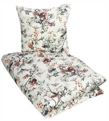 #1 - Blomstret sengetøj - 140x220 cm - 2 i 1 design - Dynebetræk i 100% Bomuldssatin - Excellent By Borg sengesæt