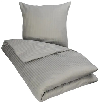 2: Lysegråt sengetøj 140x200 cm - Sengesæt i 100% Bomuldssatin - Borg Living sengelinned