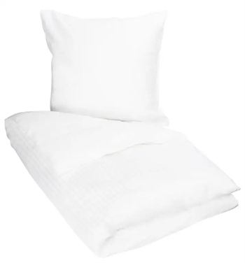 7: Hvidt sengetøj - 150x210 cm - Sengesæt i 100% Bomuldssatin - Borg Living sengelinned
