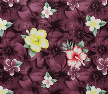 Voksdug 10 meters rulle - Lilla blomster - 140 cm bred