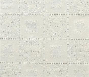 Voksdug - Hvid med hul mønster  - 140 cm bred - Prisen er pr. påbegyndt meter