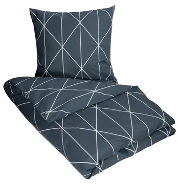 King size sengetøj 240x220 cm - Graphic blue - Dobbelt dynebetræk - 100% Bomuld - Borg Living