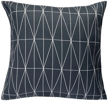 Pudebetræk 50x70 cm - Graphic harlekin - mørkeblå - 100% Bomuldssatin