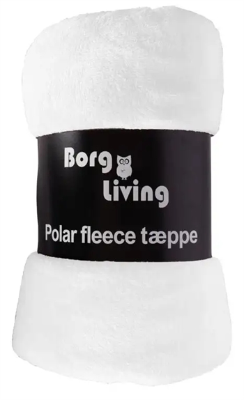 10: Fleece tæppe - Hvidt - 150x200 cm - Blødt og lækkert sofatæppe - Borg Living