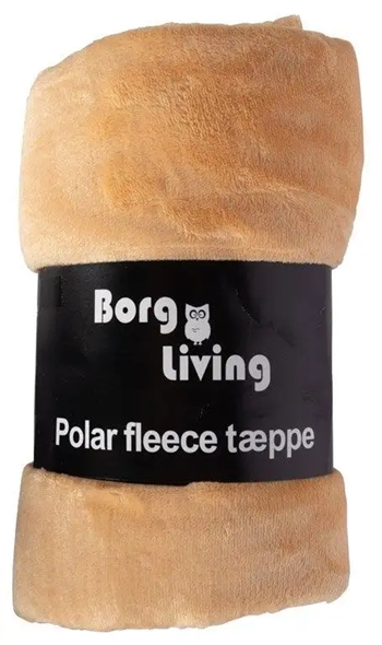 Fleece tæppe - Sand - 150x200 cm - Blødt og lækkert sofatæppe - Borg Living