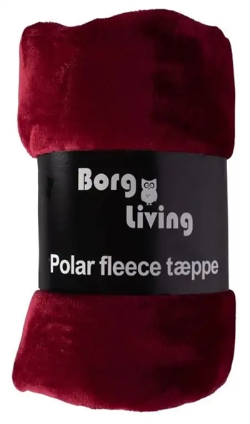 3: Fleece tæppe - Bordeaux - 150x200 cm - Blødt og lækkert sofatæppe - Borg Living