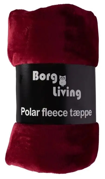 #3 - Fleece tæppe - Bordeaux - 150x200 cm - Blødt og lækkert sofatæppe - Borg Living