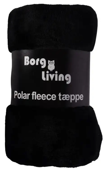 9: Fleece tæppe - Sort - 150x200 cm - Blødt og lækkert sofatæppe - Borg Living