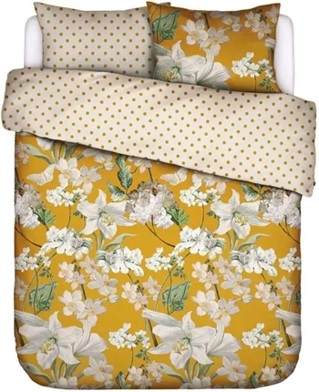 Essenza sengetøj 200x220 cm - Rosalee Mustard - 2 i 1 sengesæt - 100% Bomuldssatin