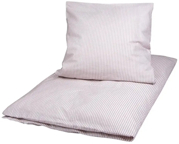 Billede af Baby sengetøj 70x100 cm - Stripe rose - 100% økologisk bomuld - Müsli