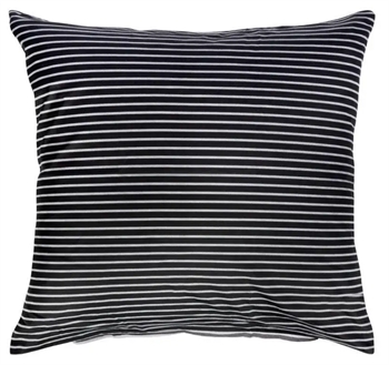 Pudebetræk 50x70 cm - Narrow lines black - sort - 2 i 1 design - 100% Bomuldssatin