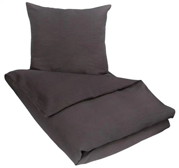 Billede af Bæk og Bølge sengetøj 140x220 cm - Gråt sengetøj - Stribet sengetøj i 100% Bomuld - By Night