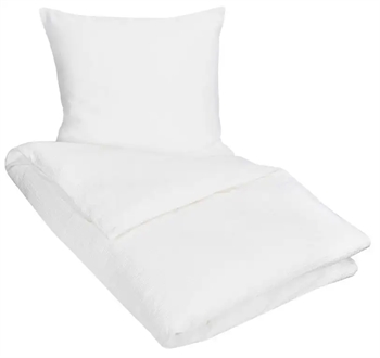 Hvidt sengetøj - 140x220 cm - Bæk og bølge sengelinned - 100% Bomuld - Excellent By Borg sengesæt