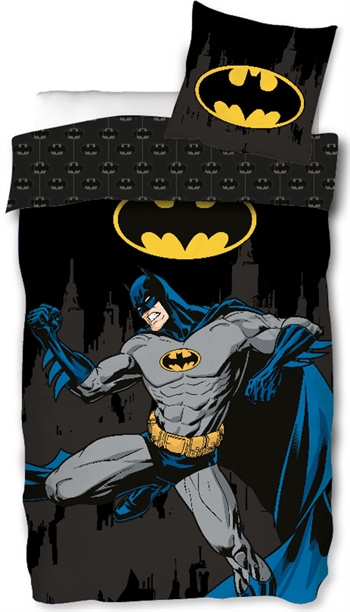 Batman sengetøj - 150x210 cm - Power - Vendbart sengesæt med Batman - Sengelinned i 100% bomuld