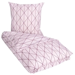 Kingsize sengetøj  240x220 cm - Graphic - Rose - 100% Bomuld