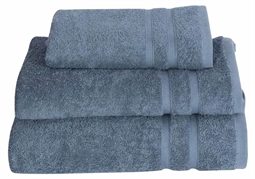 Håndklæde - 50x100 cm - Støvet blå - 100% Bomuld - Frotte håndklæde fra Borg Living