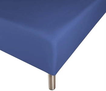 Boxlagen 140×200 cm – Blå – 100% Bomuld – Faconlagen til madras
