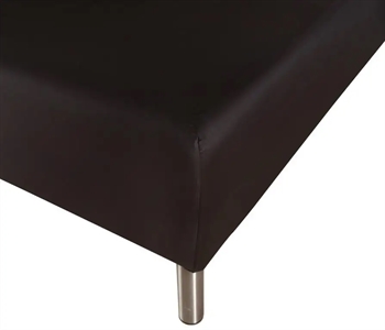 Stræklagen 140×210 cm – Sort – 100% Bomuld – Faconlagen til madras