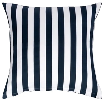 Pudebetræk 50x70 cm - Nordic Stripe - Mørke blå og Hvid - 100% Bomuldssatin