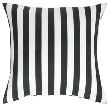 Pudebetræk 50x70 cm - Nordic Stripe Antrasit grå og Hvid - 100% Bomuldssatin