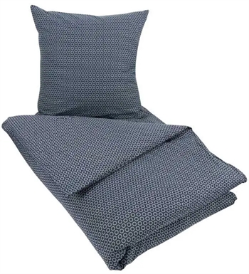 Sengetøj 140x200 cm - Circle dark blue - Sengelinned i 100% Bomuld - Borg Living sengesæt