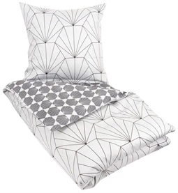 Kingsize sengetøj 240x220 cm - Grey jewel - Grå - 2 i 1 design - 100% Bomuldssatin
