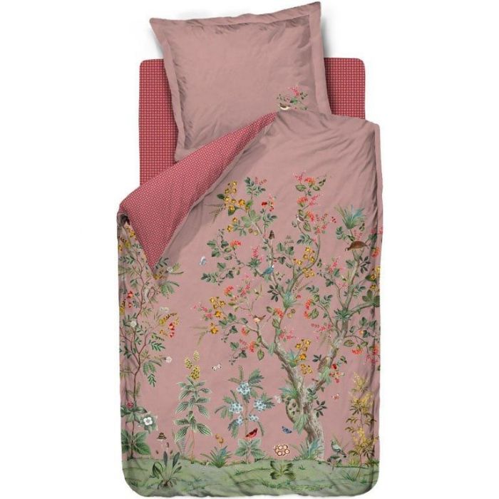 Sengetøj 140x200 Cm Wild And Tree Pink Dynebetræk Med 2 I 1 Design 100 Bomulds Sengesæt Pip Studio