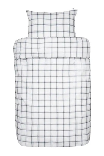 Flonel sengetøj - 140x200 cm - Adam blå - Sengesæt i 100% bomuldsflonel - Høie sengetøj
