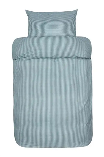Stribet sengetøj - 140x220 cm - Loke petrol - Sengesæt i 100% Ekstra fin bomuld - Høie sengetøj