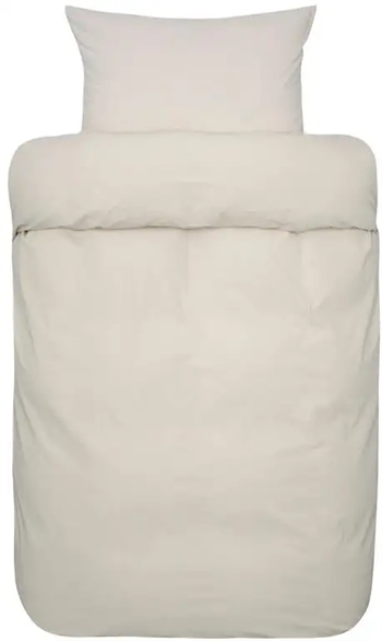 Beige sengetøj - 140x220 cm - Lyra beige - Sengesæt i 100% økologisk bomuld - Høie sengetøj