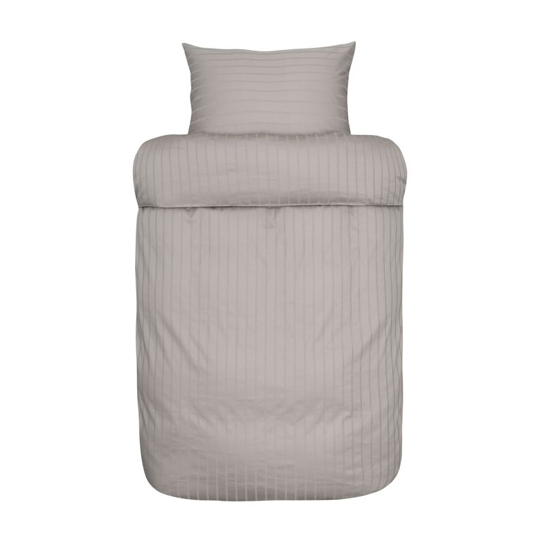 Ensfarvet sengetøj 140x200 cm - 100% bomuldssatin - Milano grå - Satin sengesæt - Høie Of Scandinavia sengelinned