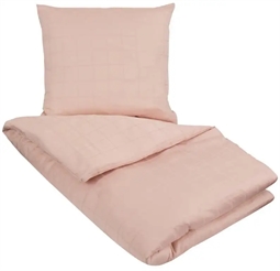 Kingsize sengetøj  240x220 cm - Check Rose - Lyserød - Jacquardvævet - 100% bomuldssatin 