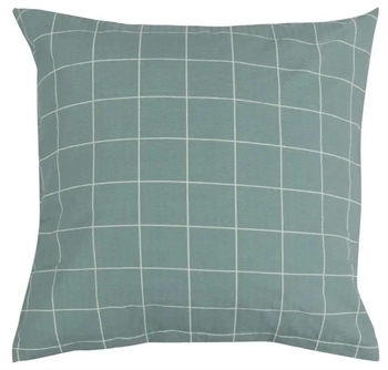Pudebetræk 60x63 cm - Dusty Green Check - Grøn - Bæk og bølge